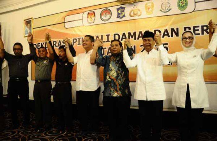 Tak Dihadiri Risma, KPU Surabaya Gelar Deklarasi Pilwali Damai