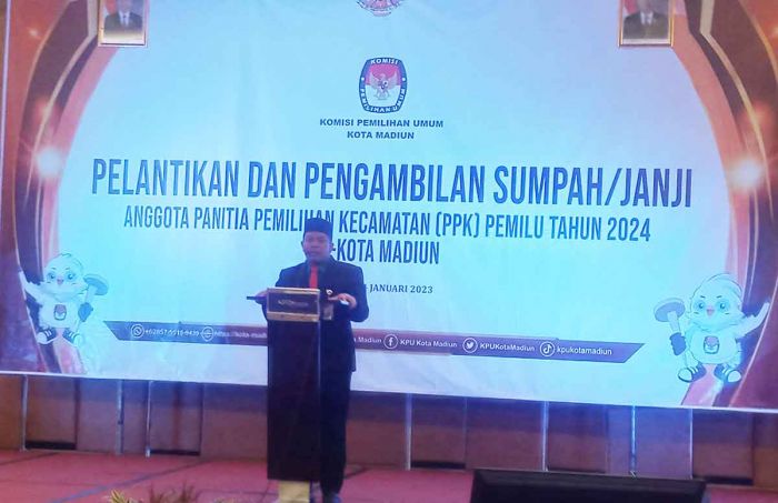 Lantik PPK Kota Madiun, Ketua KPU Minta Segera Berkoordinasi dengan Stakeholder