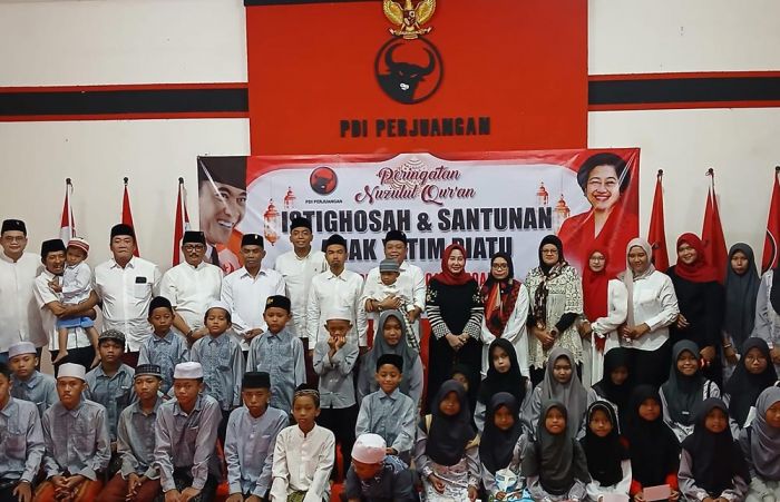 Peringati Nuzulul Quran, PDIP Sidoarjo Santuni Puluhan Anak Yatim Piatu