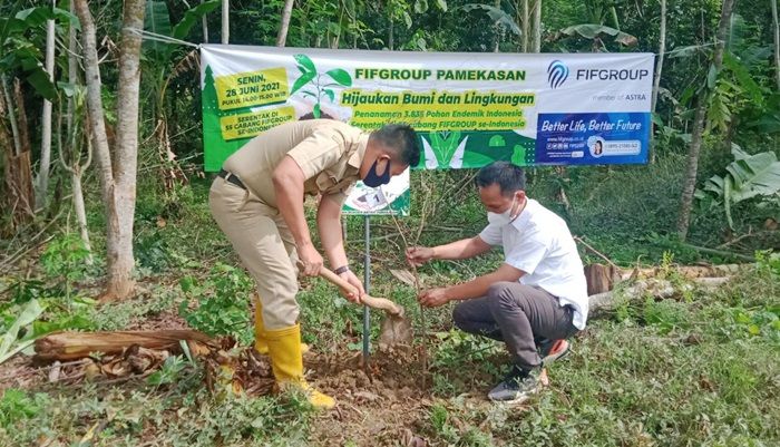 Peduli Lingkungan, Kelurahan Gladak Anyar Pamekasan Gelar Penanaman 110 Bibit Pohon Mahoni