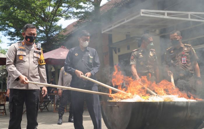 Polres Kediri Musnahkan Barang Bukti Narkoba