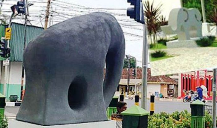 Muncul Meme Monumen Gajah Terbuat dari Ban Bekas