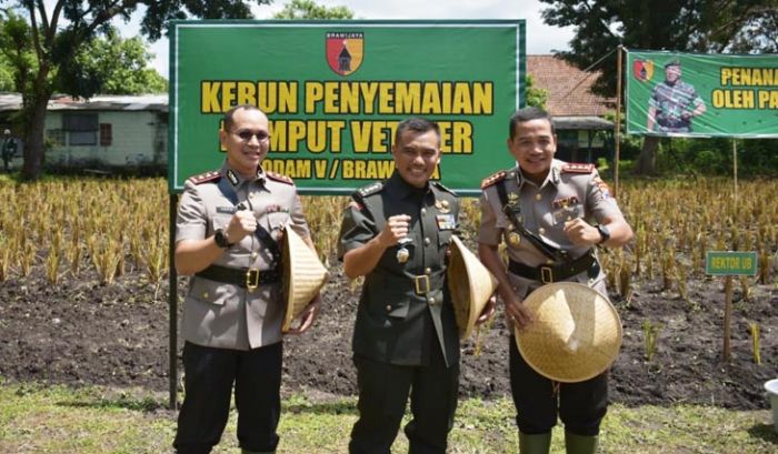 Kapolres Batu Tanam Rumput Vetiver Bersama Pangdam V/Brawijaya Kapolres Batu Tanam Rumput Vetiver Bersama Pangdam V/Brawijaya