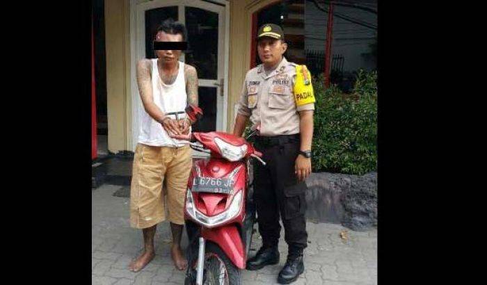 Maling Motor di Dukuh Pakis Surabaya Babak Belur Dihakimi Massa