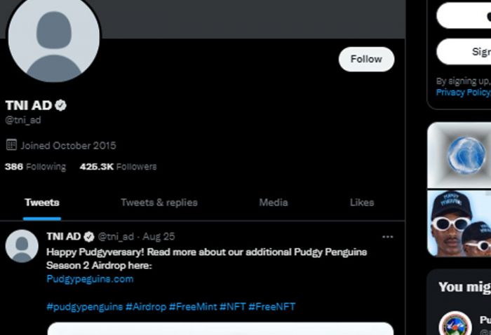 Ramai Data Pribadi Diretas, Kini Twitter TNI AD Diserang Hacker Ramai Data Pribadi Diretas, Kini Twitter TNI AD Diserang Hacker