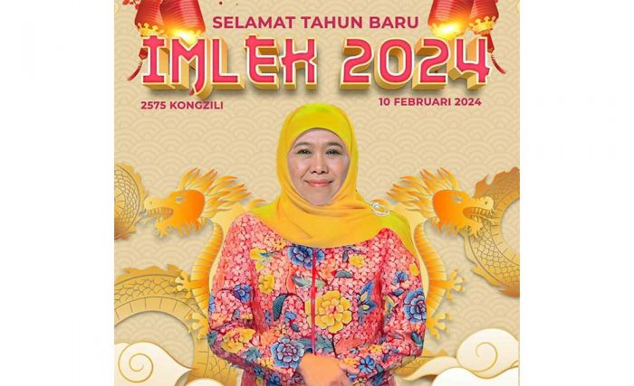 Ucapkan Selamat Tahun Baru Imlek, Gubernur Khofifah Ingatkan Jasa Gus Dur