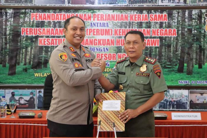 Jaga Kelestarian Hutan, Polres Ngawi Jalin Kerjasama dengan Perhutani