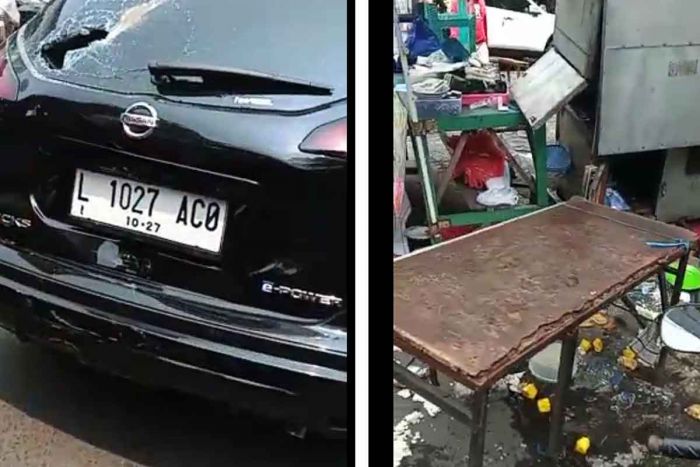 Gugup Saat Parkir Kendaraan, Pengendara Mobil di Pasar Pucang Surabaya Tabrak Warung Makan Gugup Saat Parkir Kendaraan, Pengendara Mobil di Pasar Pucang Surabaya Tabrak Warung Makan