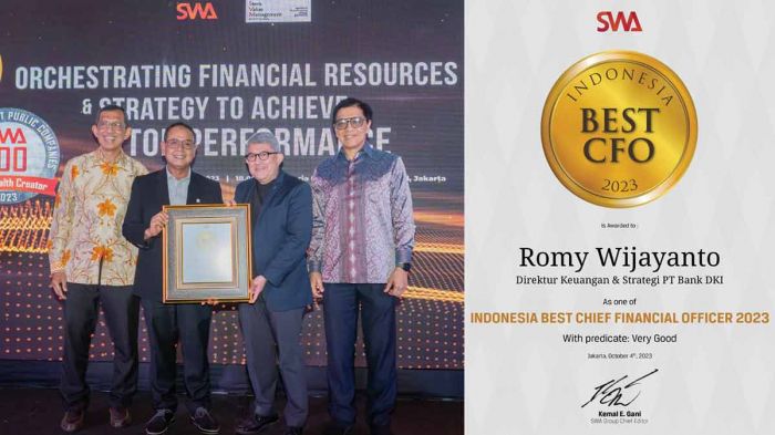 Direktur Keuangan dan Strategi Bank DKI Raih Indonesia Best CFO 2023 Direktur Keuangan dan Strategi Bank DKI Raih Indonesia Best CFO 2023