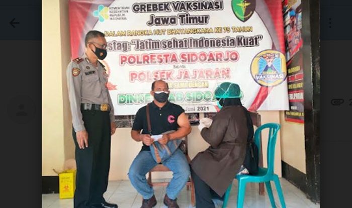 Gebyar Vaksinasi Polsek Buduran Sidoarjo Berlangsung Aman dan Kondusif