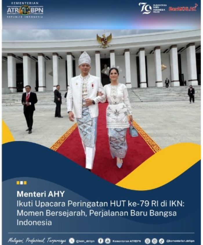 Hadiri Upacara HUT Kemerdekaan RI ke-79 Menteri AHY Pakai Baju Adat Kalteng Hadiri Upacara HUT Kemerdekaan RI ke-79 Menteri AHY Pakai Baju Adat Kalteng