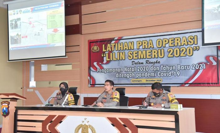 Gelar Latihan Pra Operasi Lilin Semeru, Kapolres Lamongan: Tak Ada Perayaan Natal dan Tahun Baru