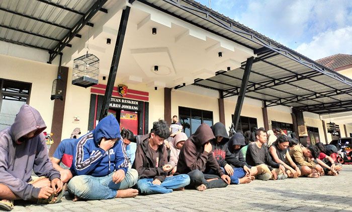 Konvoi dan Berbuat Onar, Polres Jombang Amankan Puluhan Warga Perguruan Silat