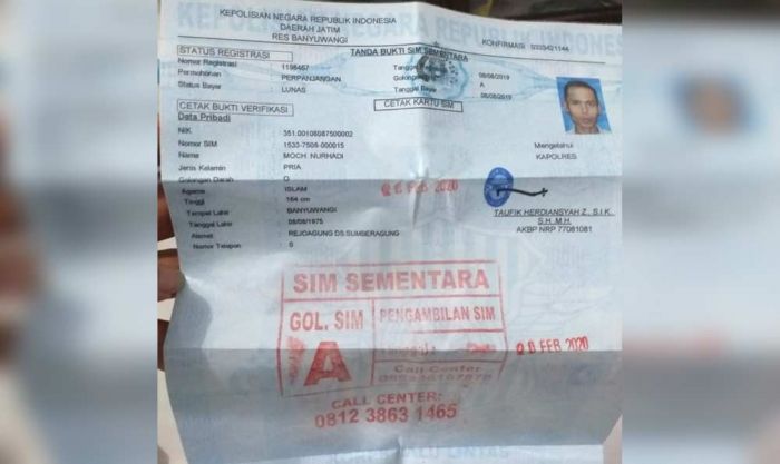 Kehabisan Blanko, Polda Jatim Berikan SIM Sementara Kepada Pemohon