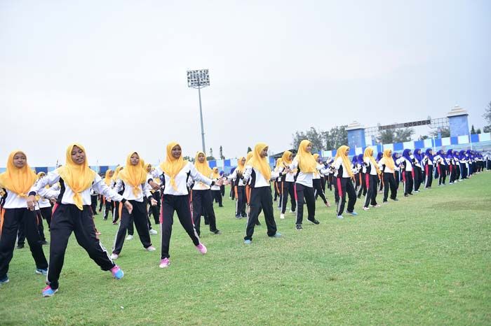 Pembukaan Porkab VII Lamongan Dimeriahkan Senam Massal Meraih Bintang