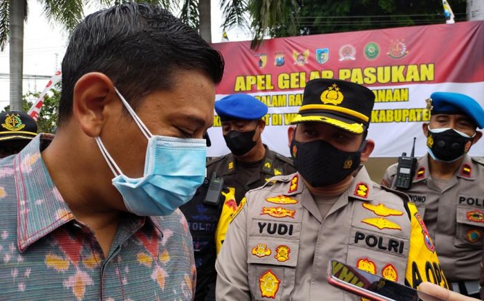 Apel Gelar Pasukan, Ratusan Personel Gabungan Siap Amankan PPKM Darurat di Kota Kediri