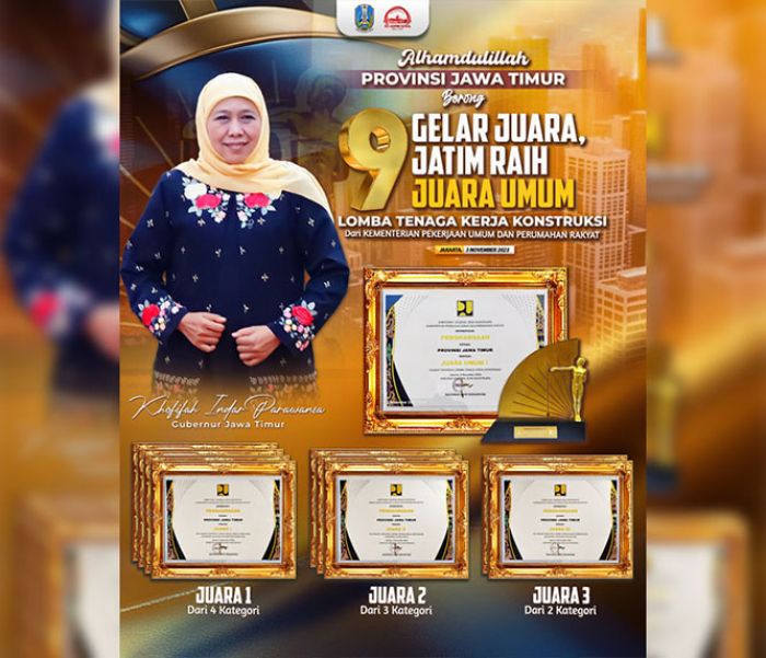 Sabet 9 Penghargaan, Jatim Raih Juara Umum Lomba Tenaga Kerja Konstruksi Nasional Sabet 9 Penghargaan, Jatim Raih Juara Umum Lomba Tenaga Kerja Konstruksi Nasional
