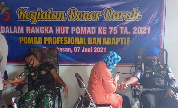 Peringati HUT ke-75 Polisi Militer Angkatan Darat, Subdenpom V/4-3 Pamekasan Gelar Donor Darah