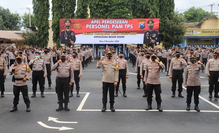 Pimpin Apel Pergerakan PAM TPS, Kapolres Kediri: Bila Bergerombol Bubarkan dengan Santun