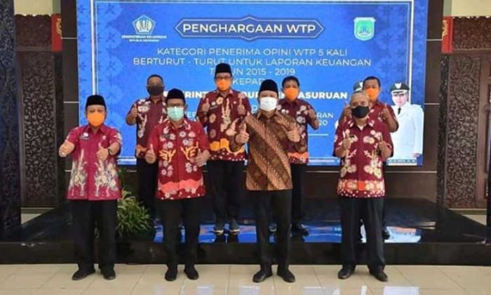 Raih WTP 7 Kali Berturut-turut, Pemkab Pasuruan Dianugrahi Penghargaan dari Menteri Kauangan Raih WTP 7 Kali Berturut-turut, Pemkab Pasuruan Dianugrahi Penghargaan dari Menteri Kauangan