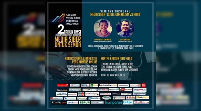 Rayakan Hari Jadi, AMSI Jatim Gelar Kontes Jurnalistik dan Seminar Anti Hoax Rayakan Hari Jadi, AMSI Jatim Gelar Kontes Jurnalistik dan Seminar Anti Hoax