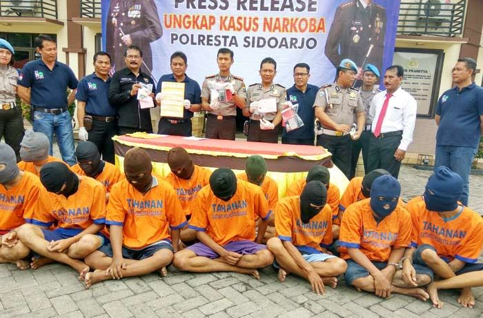 6 Hari Operasi, Polresta Sidoarjo Panen Tangkapan Kasus Narkoba