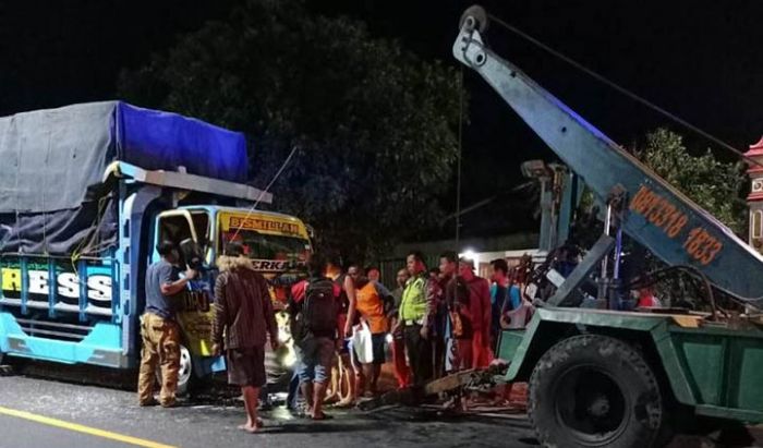 Tiga Truk Tabrakan Beruntun di Jalur Ngawi Mantingan