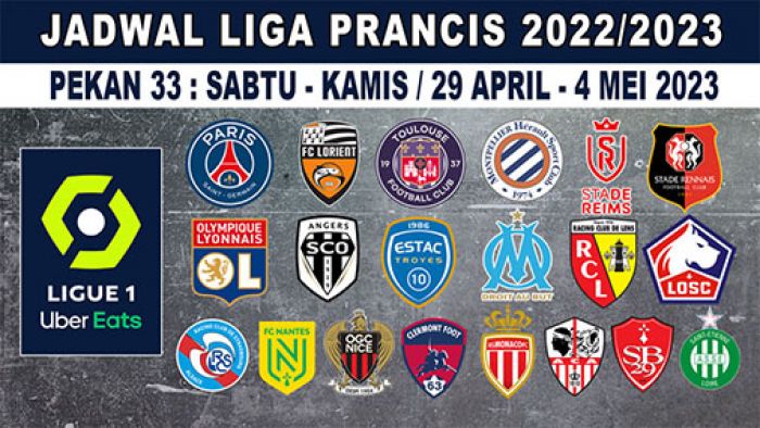 Jadwal Liga Prancis Pekan ke-33: Hadapi Lorient, PSG Diambang Juara Jadwal Liga Prancis Pekan ke-33: Hadapi Lorient, PSG Diambang Juara
