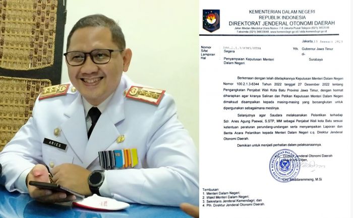 Mendagri Tunjuk Aries Agung Paewai Sebagai Pj Wali Kota Batu Mendagri Tunjuk Aries Agung Paewai Sebagai Pj Wali Kota Batu