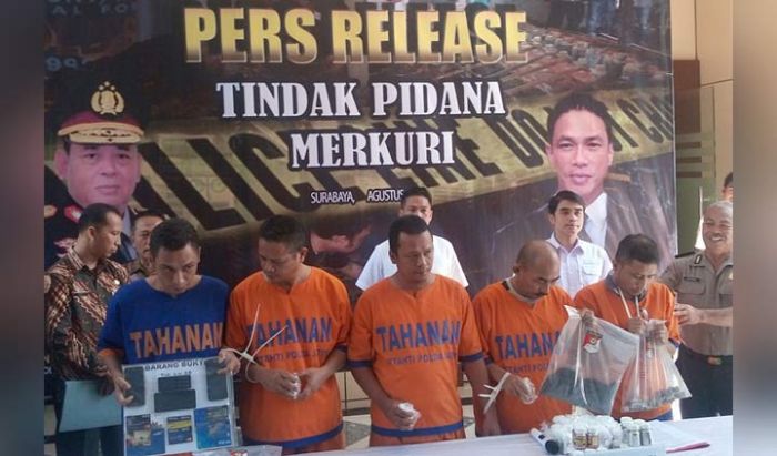 Tambang Merkuri Ilegal Diungkap Polda Jatim, Lima Pelaku Ditangkap