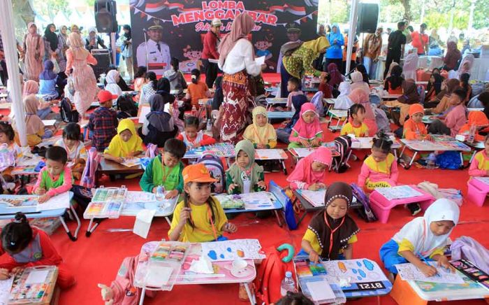 Dorong Kreativitas, Ratusan Anak Meriahkan Lomba HUT RI yang Digelar Disdikbud Kota Pasuruan
