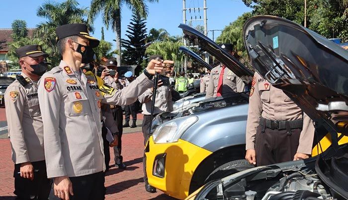 Jelang Pilkades Serentak, Kapolres Batu Periksa Kendaraan Dinas