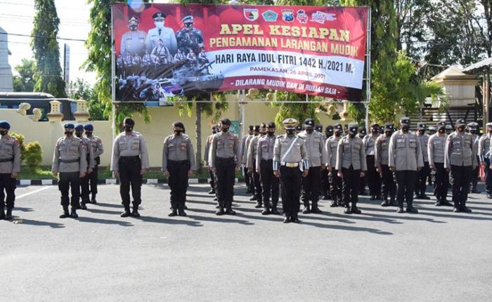 Polres Pamekasan Gelar Apel Kesiapan Pengamanan Larangan Mudik Hari Raya Idul Fitri