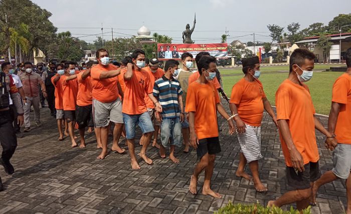 Polres Mojokerto Amankan 65 Pelaku Hasil Operasi Pekat 2021