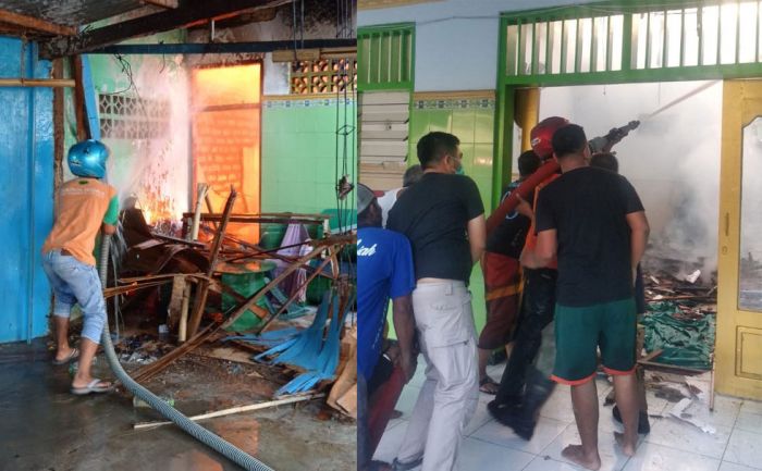 Masjid Pondok Pesantren Darul Faqih Pamekasan Dilalap Si Jago Merah