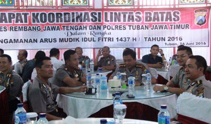 Persiapan Arus Mudik, Polres Tuban Rapat Koordinasi dengan Polres Rembang