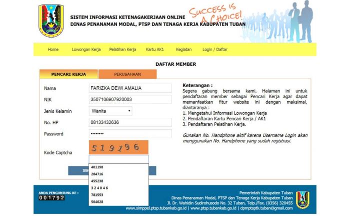 Aplikasi Simpple Milik Dinas Penanaman Modal Tuban Ngadat, Pengajuan AK1 Terbengkalai