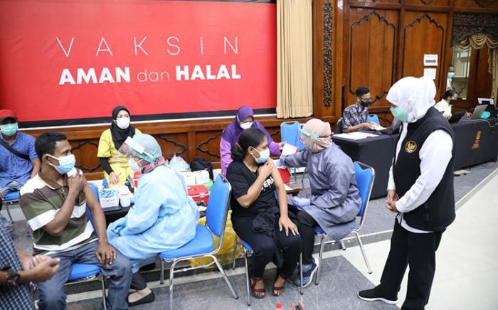 Tinjau Vaksinasi Warga Asal NTT, Gubernur Khofifah: Siapa pun Domisili Jatim Dapat Vaksin Tinjau Vaksinasi Warga Asal NTT, Gubernur Khofifah: Siapa pun Domisili Jatim Dapat Vaksin