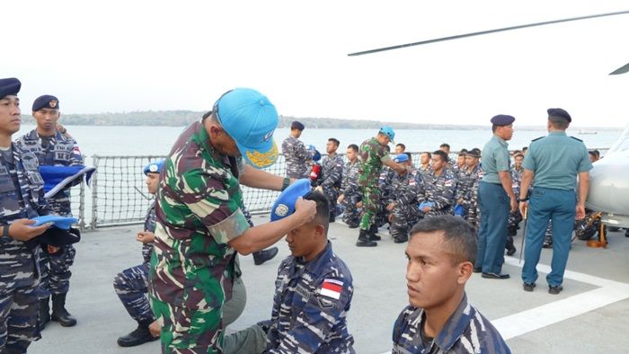 Satgas MTF TNI Konga XXVIII-L/UNIFIL KRI Diponegoro-365 Latihan Tahap Laut