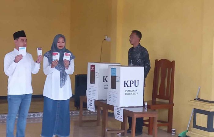 Salurkan Suaranya di TPS, Gus Barra Optimis Menang Salurkan Suaranya di TPS, Gus Barra Optimis Menang
