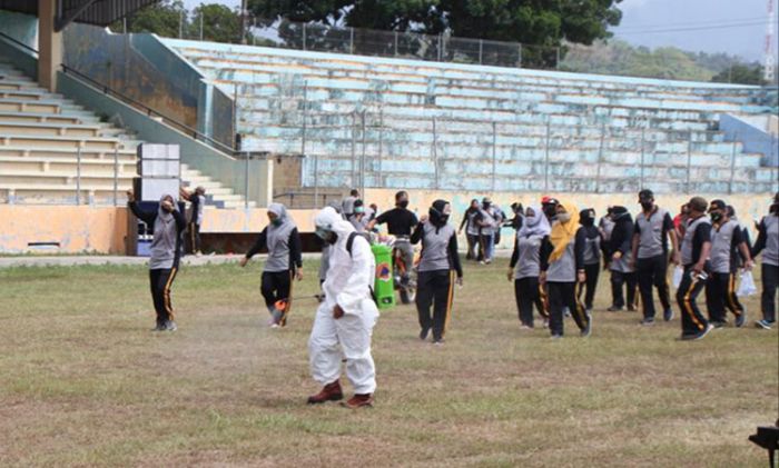 Jelang Pilkada, 400 Personel Gabungan Gelar Simulasi Pengamanan di Stadion Notohadinegoro Jember