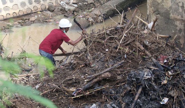 Antisipasi Kerusakan Kaki Jembatan, BPBD Kota Kediri Bersihkan Tumpukan Sampah yang Terbawa Arus Antisipasi Kerusakan Kaki Jembatan, BPBD Kota Kediri Bersihkan Tumpukan Sampah yang Terbawa Arus