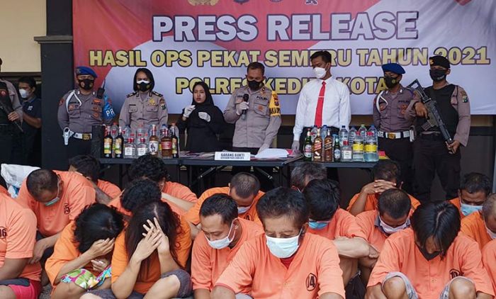 Operasi Pekat, Polres Kediri Kota Ungkap 101 Kasus Dengan 114 Tersangka