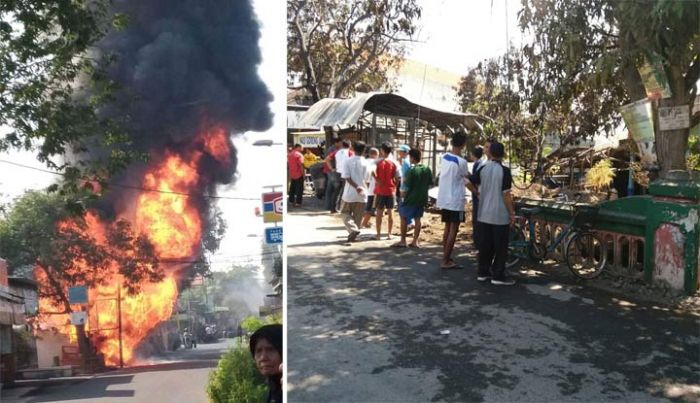 Pom Mini di Sidoarjo Terbakar, Api Membumbung Tinggi Pom Mini di Sidoarjo Terbakar, Api Membumbung Tinggi