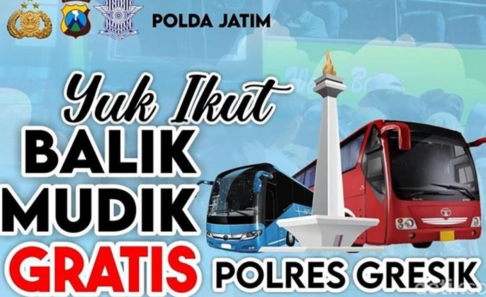 Polres Gresik Siapkan 4 Bus untuk Balik Mudik Gratis Tujuan Semarang dan Jakarta