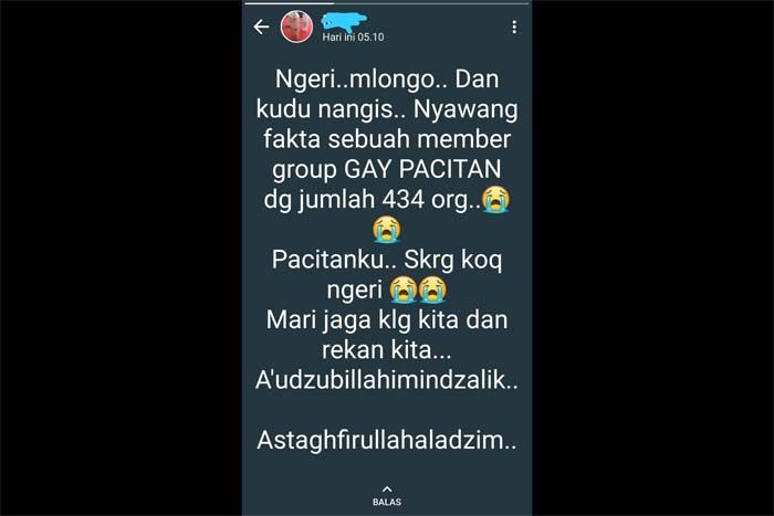 Warga Ungkap Adanya Grup Gay Pacitan Berisi 434 Anggota, Ini Kata Kepala Kesbangpol