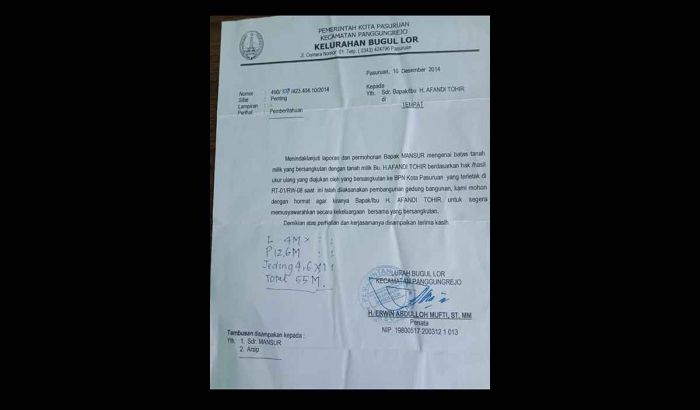 Anggap Petugas BPN dan Kelurahan Tak Beradab, Warga Bugul Lor Wadul ke Wali Kota Pasuruan Anggap Petugas BPN dan Kelurahan Tak Beradab, Warga Bugul Lor Wadul ke Wali Kota Pasuruan