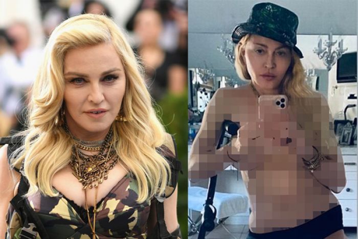 ​Si Nenek Centil Madonna Berpose Tanpa BH