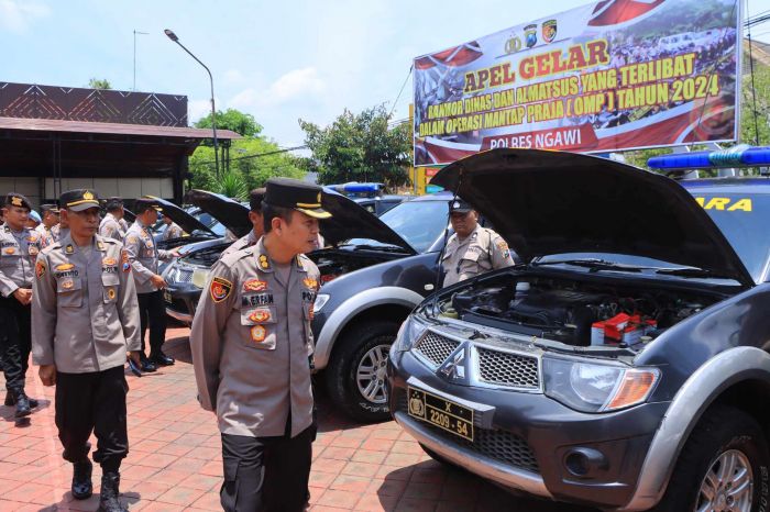 Jelang Pilkada 2024, Polda Jatim Lakukan Pengecekan Almatsus dan Kendaraan Dinas Polres Ngawi