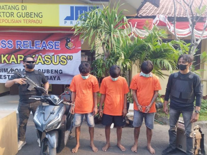 1 Residivis dan 2 Anak di Bawah Umur Diamankan Polsek Gubeng, Hasil Curanmor Dijual di Madura